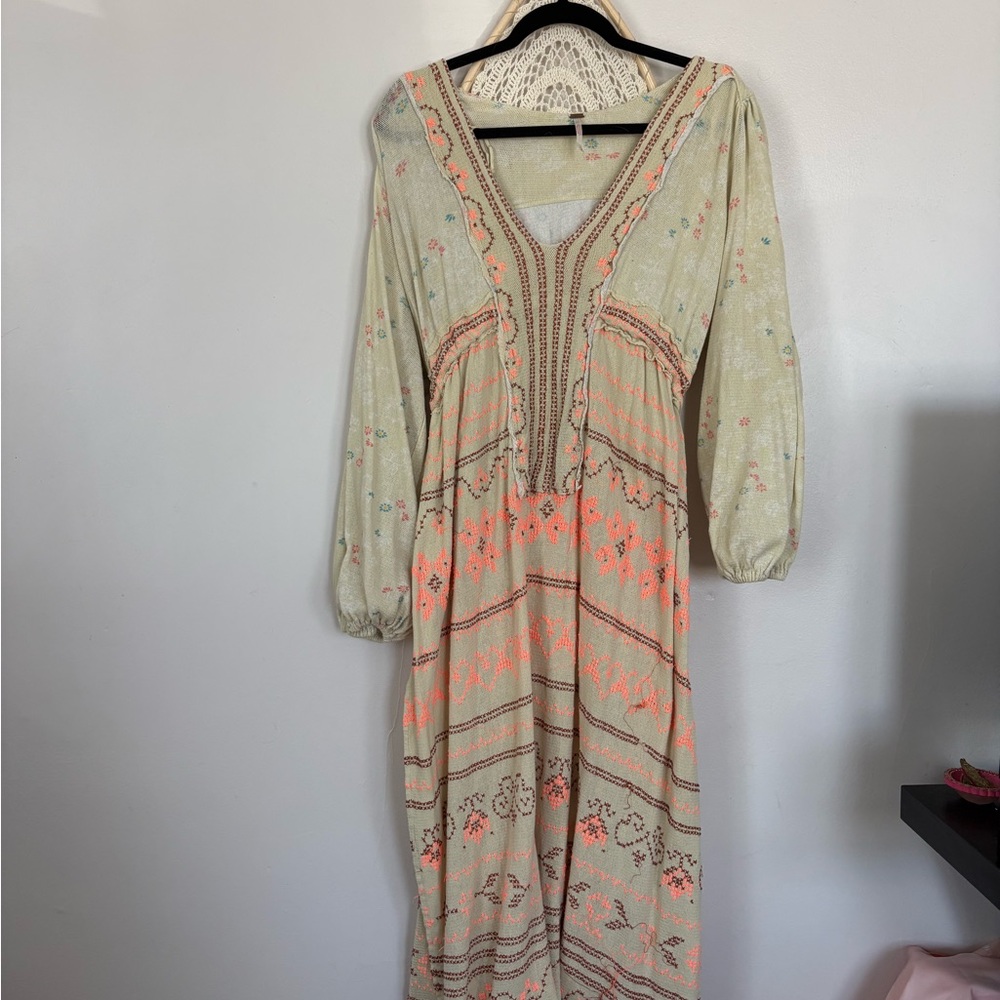 Bohemian Floral Long Sleeve Dress